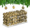 Relaxdays Weihnachtskugeln im 96er Set, glitzernde, matte & glänzende Baumkugeln, Weihnachtsbaumdeko, Kunststoff, gold
