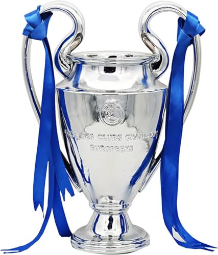 Fmarche Trophée des Champions Football Coupe Réplique Trophée en Résine Ligue Sportive Champions Collection de Souvenirs de Décorations pour Maison Bureau Cadeaux pour Fans (32cm)