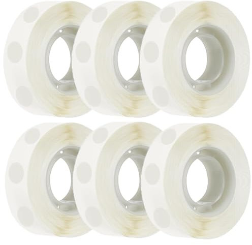 600Pcs Balloon Glue Dots Double Sided Adhesive Dots Stickers Glue Points, Removable Balloon Sticky Dots Tape for Birthday Party Wedding Xmas Decor and DIY Scrapbooking Arts & Crafts Glue (6 Rolls)