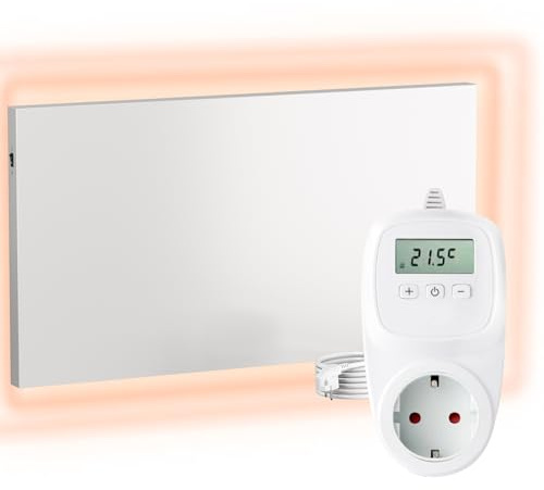 UMBRELLA® Infrarot Wandheizung 600W – Ultraflaches Carbon-Crystal Heizpaneel mit TH12 Wi-Fi Thermostat – Effiziente Infrarot Heizplatte zur Wandmontage – Schnelle & angenehme Wärme
