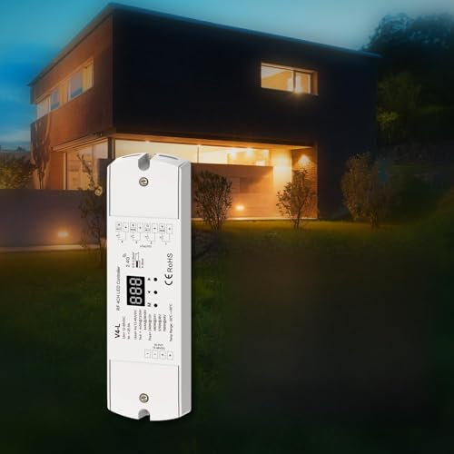 HEXIM 12-48V LED Controller & Fernbendienung - Smart Home & Phone Sprachsteuerung Alexa Google Assistant (modellabhängig) - 4 in 1 Controller - einfarbig RGB RGBW CCT (V4-L 4CH - Controller)