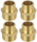 Flintronic 4PCS Mamelon laiton brut réduit double G1/2 3/8, Raccord Male Male, Raccords en Laiton pour Tuyau Douche, Reducteur de Pression Eau, Groupe de Securite Chauffe Eau, Radiateur Eau Chaude