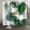 Xiaoterna Boho Rideau de Douche Cocotiers Feuilles de Palmier abstraites Tropical Rideau de Douche Monstera Rideau de Douche végétal Vert et Feuilles d'or Tissu résistant à la moisissure 150x200cm