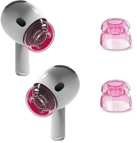 Gommini per AirPods 4 per la Riduzione del Rumore, Punte Auricolari Sostitutive in Morbido Silicone Antiscivolo Airpods 3&4 con Custodia Portatile (Pink, M)