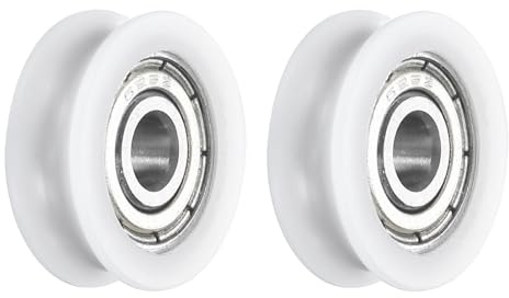 QUARKZMAN 2 Stück U625ZZ POM Riemenscheibe U-Nut Kugellager 5 x 20 x 7mm U-Nut Rollenrad (GCr15) Chromstahl Lager, klar