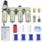 3/4 NPT Industrial Grade 4 Stage Air-Dryer-for-Compressor, Air Compressor Water Separator System for Plasma Cutter and Paint Spray, 3Filter&1Dryer System,Auto Drain