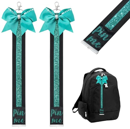 TELAIN Cheerleader Schlüsselanhänger Set Mit Glitzerband Und Nylonriemen, 2 Stück Cheer PIN ME Bänder, Geschenk Für Cheerleader Für Wettkämpfe Und Team Events