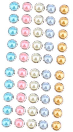 NUOBESTY 2 Sätze Perlen Reißzwecken Kleine Ringe Quadratische Brads Verschlüsse Mini Binder Druckknöpfe Mini Brads Zinken Brads Papierverschluss Cinch Clip D Ring Clip 50 Stück * 2