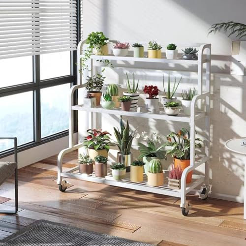 3/4-stöckiger Pflanzenständer aus Metall, Leiterregal Pflanzen Innen- und Außenbereich, Eckpflanzenregal, Leiterpflanzgefäß für Garten, Balkon Terrasse weißes Pflanzenlagerregal, Blumenhalterständer(4