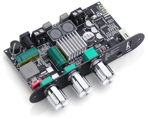 ZK-1001U Amplificateur Bluetooth 5.3 Mono avec TWS, Mini amplis audio avec Boost pour haut-parleurs d'intérieur et d'extérieur avec sortie de 100 W, aigus et basses, prend en charge l'entrée USB/AUX