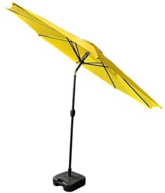 flonatur Sombrilla de Jardín Inclinable Toronto Amarilla 3m – Toldo Hexagonal con Manivela, Aluminio Anticorrosión, Protección Solar y Resistente al Agua – Sin Base