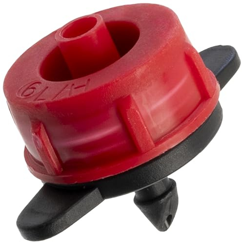AERZETIX - Set mit 10 Bewässerungstropfern Durchflussrate 6 Liter pro Stunde l/h - Tropfsystem Gartenbewässerungsgerät - aus Kunststoff - Farbe rot