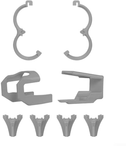SMZhomeone Für DJI NEO2 Propeller-Schutz-Set, Anti-Kollisions-PC-Ringe, vollständige Abdeckung, einfache Installation, orange/grau/schwarz, für Drohnen, Sicherheitsflugzubehör (grau)