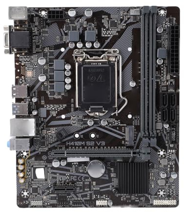Oreilet Placa Base DDR4, Placa Base H410M V3 S2 M ATX, Doble Canal DDR4 64GB 2933MHz 2 Ranuras DIMM PCIe 3.0 X16 USB3.2 Gen1, con Núcleo de 10.a Generación LGA 1200