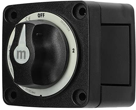 Dioche Sélecteur de Batterie Robuste 12 Volts 3 300 A – Interrupteur de Coupure de Batterie Marine pour Camping-Car et Bateau avec 3 Positions