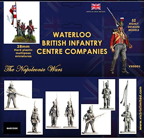 Victrix VX0001 - Waterloo British Infantry Center Companies - 52 Figurenboxen mit Flaggen - 28mm Plastikminiaturen Napoleon