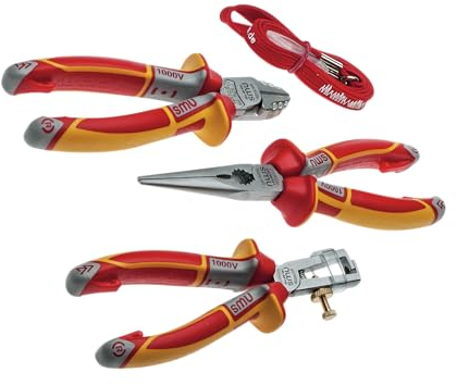 Kombinierter Werkzeugsatz VDE 3-tlg. | Bestückt mit Qualitätswerkzeugen | Seitenschneider VDE 160 mm | Telefonzange VDE 205 mm | Abisolierzange VDE 160 mm | Art. Nr. 776