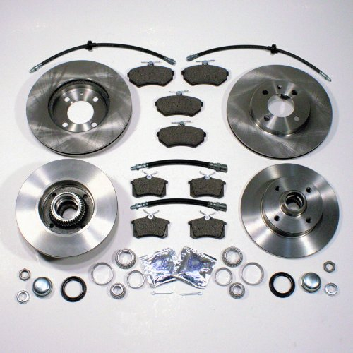 Bremsscheiben + Bremsbeläge vorne + hinten mit integrierten ABS-Sensor ringen + Bremsbeläge + Radlager hinten + Bremsschläuche vorne + hinten