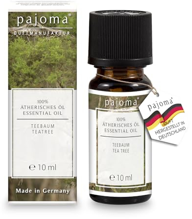 pajoma® Duftöl 10 ml, Teebaum | 100% Naturrein Ätherisches Öl für Aromatherapie, Duftlampe, Aroma Diffuser, Massage, Naturkosmetik | Premium Qualität