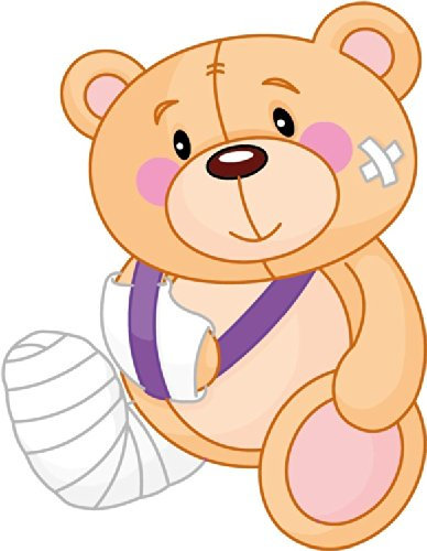 Cartoon Bandaged Sick Teddy-Bear Hochwertigen Auto-Autoaufkleber 8 x 12 cm