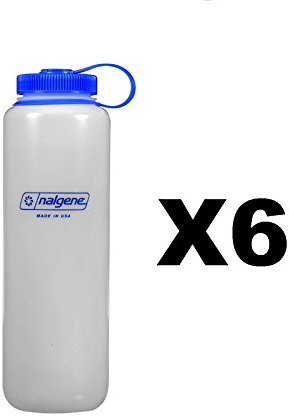 Nalgene Ultralite 48oz Wide Mouth Water Bottle Natural BPA Free Safe (6-Pack)