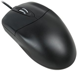 Adesso Ratón óptico PS/2 de Escritorio de 3 Botones, Color Negro