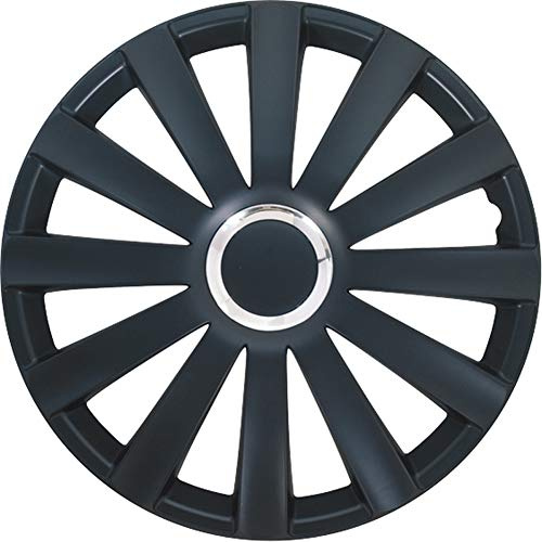 AutoStyle 4er Set Radzierblenden Spyder 16-Zoll Schwarz + Chrom Ringe