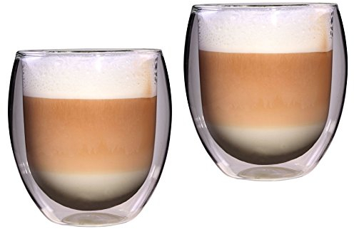Feelino Rondo 2x 400ml XXL doppelwandige Thermo-Teegläser / Kaffeegläser, 2 x 400 ml