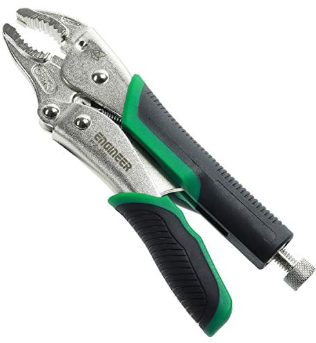 Gripzange (185mm) mit vertikalen Rillen für Gewinnung/Entfernen beschädigter Schrauben. ENGINEER PZ-65 Schnellspannmechanismus