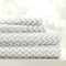 Linen Market 4-teiliges Bettlaken-Set, Gemustert, Queensize, Puffed Chevron Grey