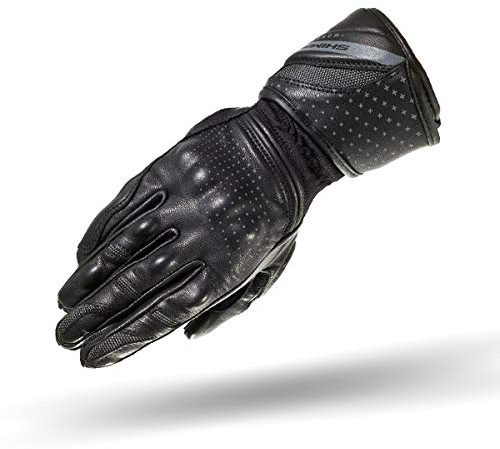 Shima MONDE Frauen Damen Motorradhandschuhe Leder Touring Urban LadyFit ( XS-L, Schwarz), L