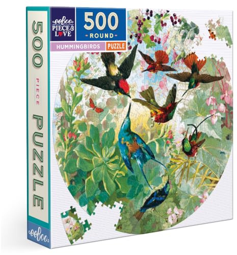 eeBoo - Puzzle 500 Teile, rund, Kolibris