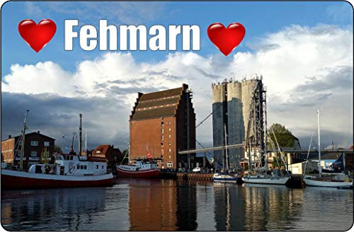 Cadora Magnetschild Kühlschrankmagnet I Love Fehmarn I