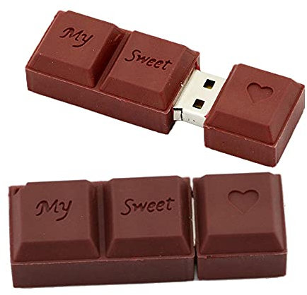 Le Chocolat 128GB Clé USB 2.0 - Disque Flash USB en Forme de Chocolat - Pen Drive Mémoire Externe pour Stockage