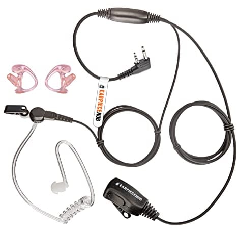 ICOM RADIO COVERT EARPIECE (RIGHT ANGLE 2 PIN) WITH EARMOULDS