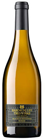 Baron de Ley 3 Viñas, Vino Blanco DOC Rioja, Variedad Viura Malvasia y Garnacha Blanca, Profundo y Mineral, Botella 750 ml