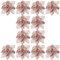 TOYANDONA 12Pcs Christmas Glitter Poinsettia Flowers Artificial Flowers Wedding Glitter Christmas Wreath Tree Ornaments for New Year Xmas Tree Decorations (Rose gold)