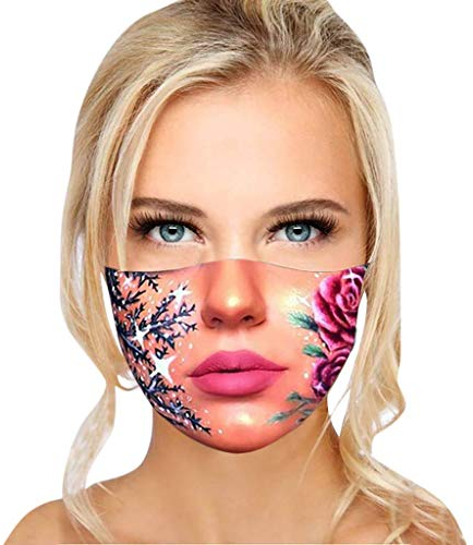 AmyGline Lustige Mundschutz Bandanas mit 3D Motiv Waschbar Mund-Nasen-Schutz Wiederverwendbare Staubdicht Atmungsaktiv Multifunktionstuch Halstuch