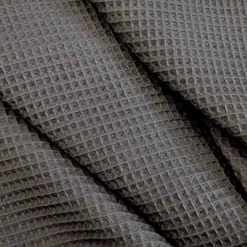 Stoff Meterware Waffelpique Waffelpiqué grau Handtuch Bademantel Waffelpikee Waffel