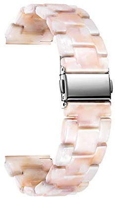 BINLUN Resin Watch Straps 12 14 16 18 20 22 mm for Women Replacement Watch Band 14 Colors Quick Release Wrist Strap Smart Watch Bracelets, Pearl Pink,22mm