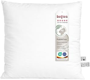 beties - PublikFree - Füllkissen 60x60 cm – 600 g Faserbällchen – tierfreies Premium Innenkissen & Kissenfüllung – Baumwoll Inlett waschbar – Sofakissen & Dekokissen – weich & bauschig