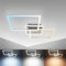 B.K.Licht - LED Deckenlampe mit Fernbedienung, beleuchtete Auflage, einstellbar von warmweiß bis kaltweiß, LED Deckenleuchte, Lampe, Wohnzimmerlampe, Schlafzimmerlampe, 50x38,8x8 cm, Chrom-Alu