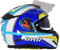 Full Face Motorradhelm mit Doppelvisier BHR 813 Race | Full Face Motorradhelm ECE homologiert mit Sonnenblende | Mann/Frau | BLAU/Weiss | XL