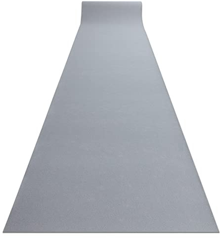 Läufer Antirutsch Rumba, einfarbig, grau, Anti Rutsch Teppich, rutschfest, Hochzeit, Meterware 100x190 cm