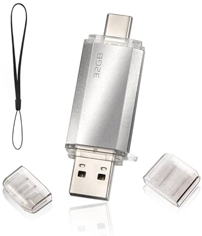 Chiavetta USB 2 in1 32 GB, Type C Pendrive 32GB USB C Flash Drive 32 Giga 2-in-1 OTG Penna USB 32 GB per PC/Tablet/Laptop/Smartphone con Tipo C, Xiaomi/Oneplus/Huawei (Silver)