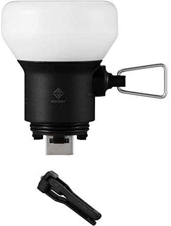 ELECOM NESTOUT - Linterna de panel LED para acampar al aire libre con mini trípode, luz LED regulable alimentada por USB, resistente al agua IP44, 30-1000 lúmenes, linterna portátil para banco de