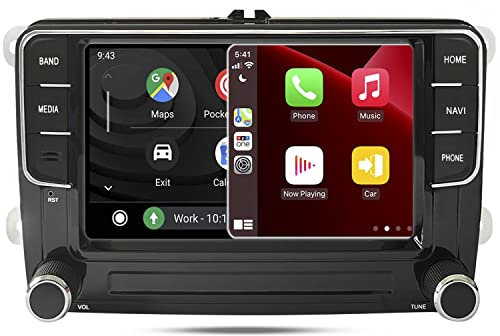SCUMAXCON 7 inch 8-Core Advanced DSP Wireless CarPlay Android Auto Car Stereo Android13 2+32GB IPS 4G LTE/5G WiFi GPS OPS RVC Bluetooth USB for VW Golf 5 6 Passat B6 B7 Polo Caddy Touran Tiguan