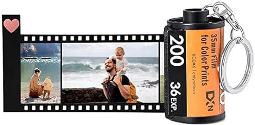 Jewelstruck Personalized Photo Film Roll Keychains Custom Picture Camera Key Chain Gifts for Boyfriend Couple BFF, 15 Photos, 47*25mm