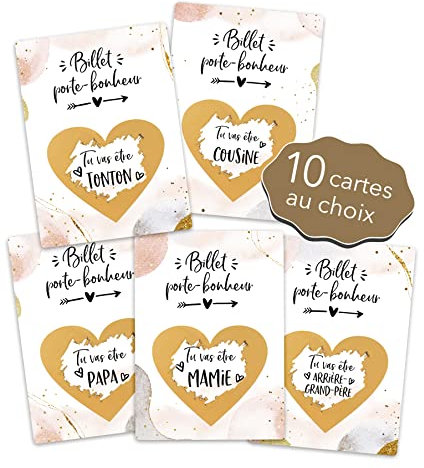 Joli Coon 10 Cartes au choix - Carte a gratter annonce grossesse