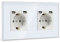 BSEED USB Steckdose Doppel Weiß Schuko Steckdose mit USB Anschluss (Max. 2.1A) Unterputz Steckdose Glas Schutzkontakt-Steckdose Ladegerät für Handys, Laptops etc